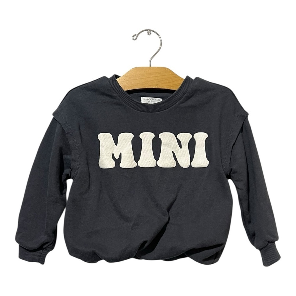 Grayson Kids Grey MINI Sweatshirt Size 3T Cotton Blend Bubble Hem